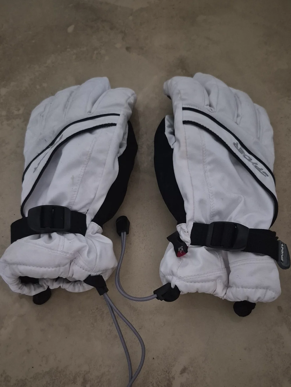 Spyder White and Black Ski Gloves